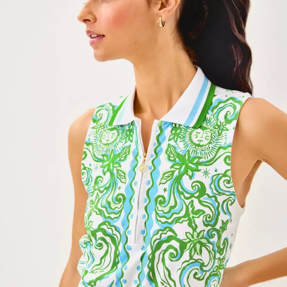 🆕 Lilly Pulitzer LUXLETIC LOVE ACTIVE 👗 UPF 50+ “Resort White” MSRP $218 LG NWT - Picture 7 of 8